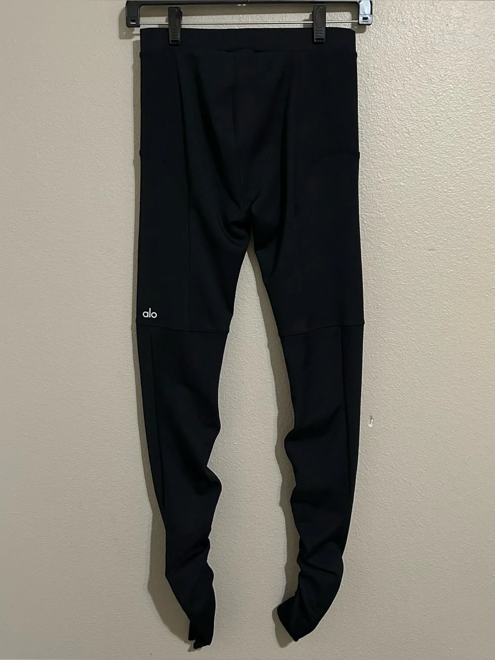 ALO Yoga Black Ribbed High Waist Goddess Athletic Leggings Women’s Size Small